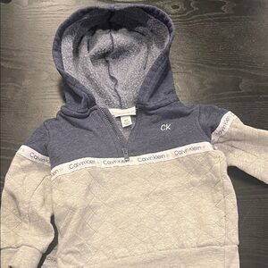 Calvin Klein Kids' Navy and Light Gray Hoodie